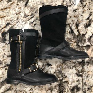 Burberry Kids Black Leather Boots